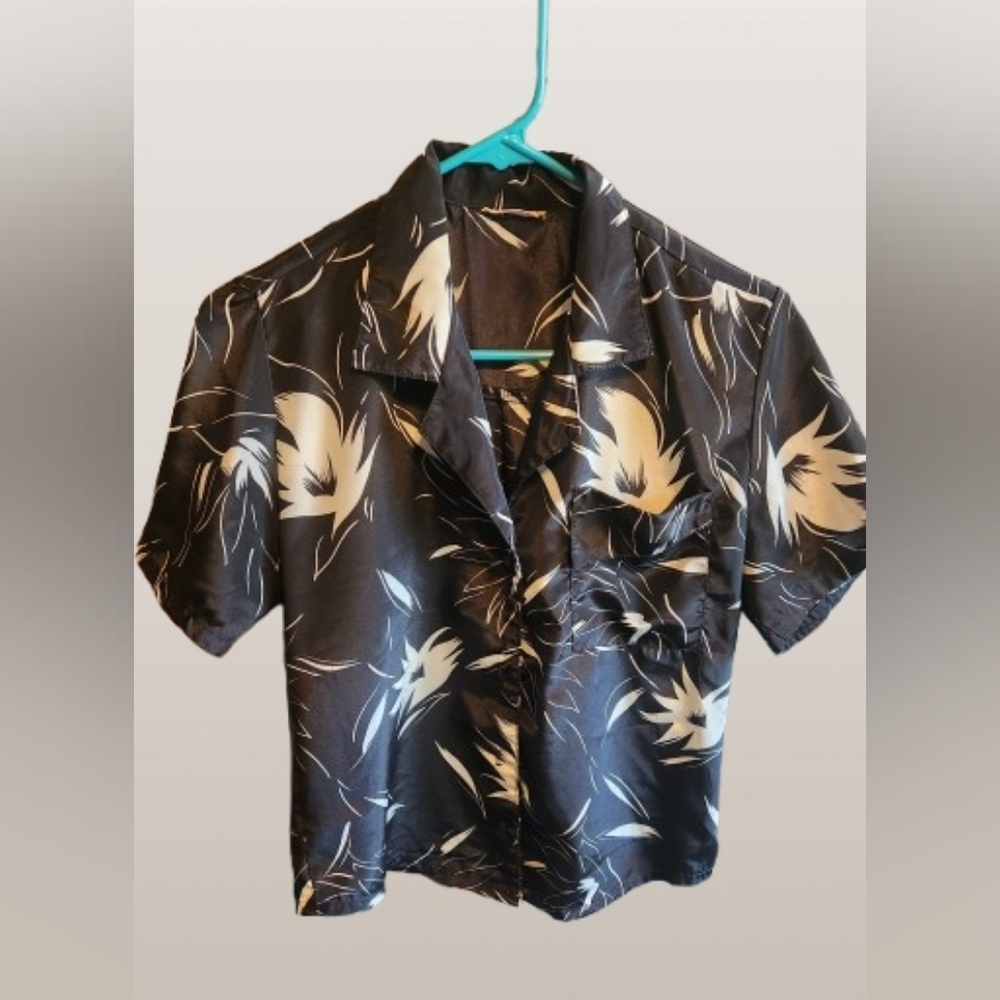Vintage Black & White Hawaiian Shirt
